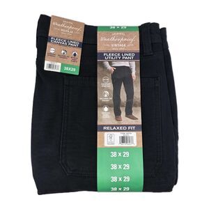 Weatherproof Men's 38x29 Heavyweight Canvas Bonded Fleece Lined Utility Pants